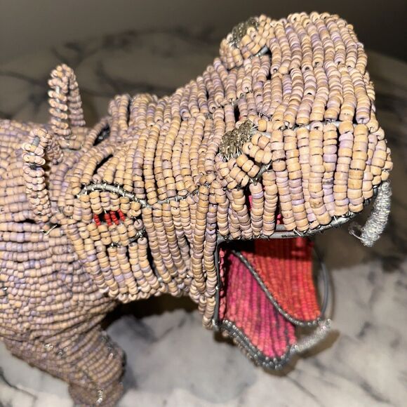 Pottery Barn Kids Moo Deng Handmade Hippo Coconut Tree Bead 17" Hippopotamus - Picture 13 of 15